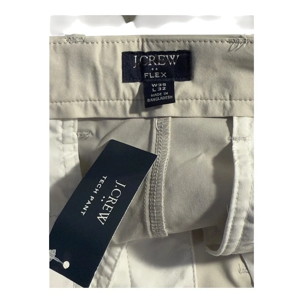 J. Crew Flex Slim Tech Pant Stone Khaki Beige Men's Size W35 L32 Casual Dress‎
